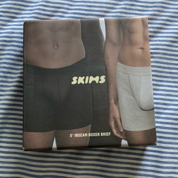 2pk SKIMS Mens 5" Cotton Stretch Boxer Brief Underwear Grays 3X XXXL Modal READ - Picture 1 of 3